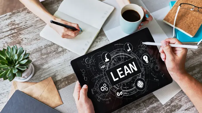 Lean written on a tablet